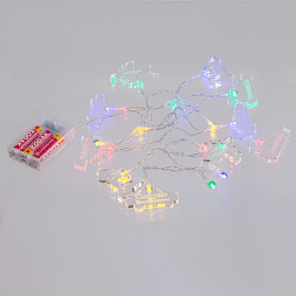 Гирлянда с индивидуальными фигурками AcryLED на заказ фото на сайте Print Logo.