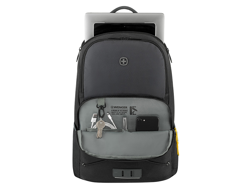 Рюкзак WENGER Trayl 15.6, чёрный, переработанный ПЭТ, 34 x 20 x 45 см, 22 л.