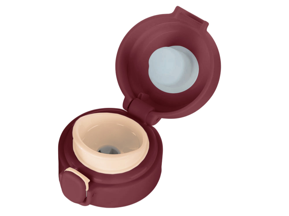 Вакуумная термокружка Waterline c кнопкой Guard, 400 мл, тубус, бургунди