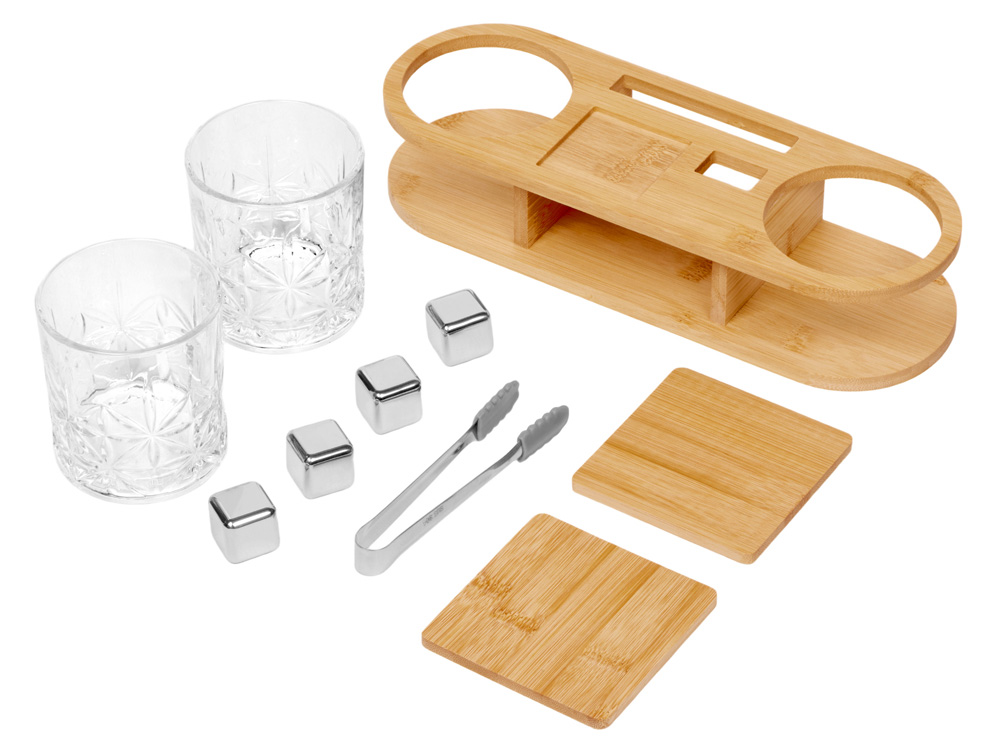 Набор для виски на бамбуковой подставке Boulevardier (Р)