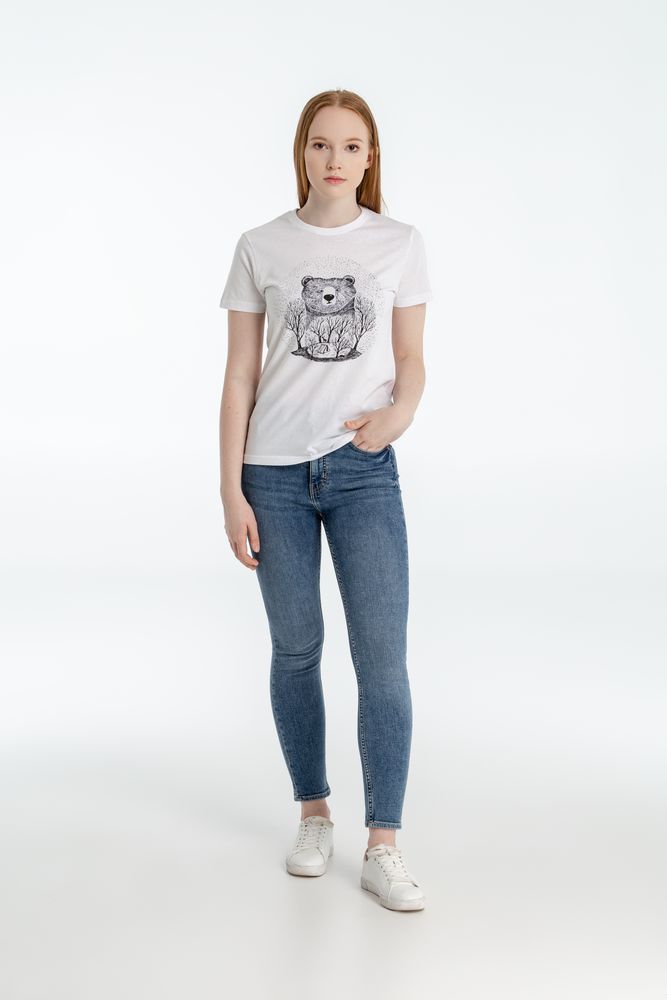 Футболка женская Bear — пример нанесения логотипа (CoolColor) | Print Logo