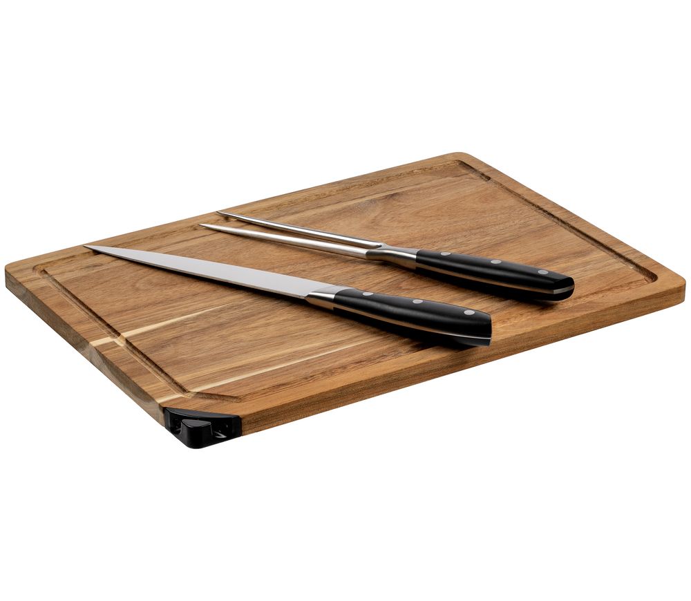 Набор для мяса Slice Twice с ножом-слайсером и вилкой — пример нанесения логотипа () | Print Logo