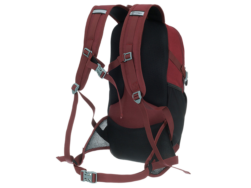 Туристический рюкзак TORBER КЕМПИНГ, бордовый, полиэстер, 26 х 48 х 12 см