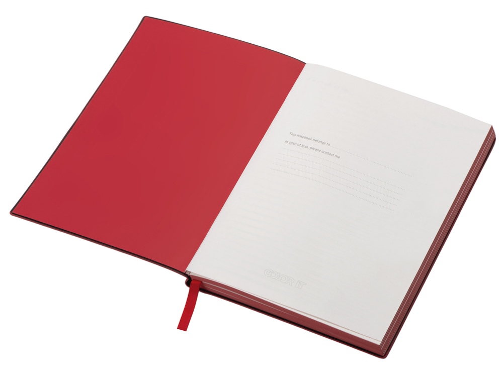 Бизнес-блокнот C1 софт-тач, гибкая обложка, 128 листов, красный