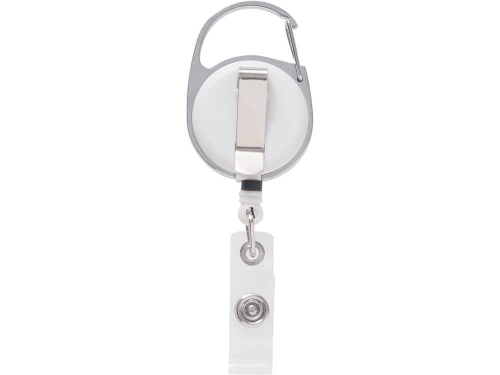 Бейдж с рулеткой-карабин Favor, белый