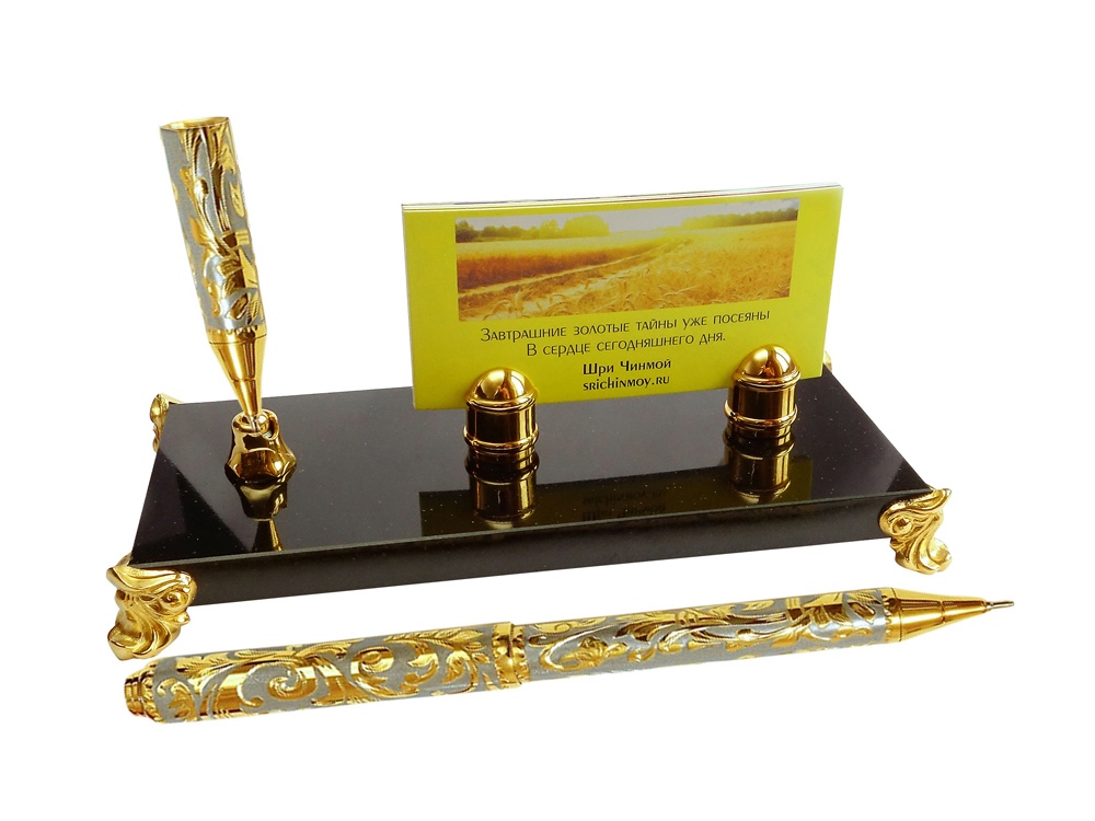 Подставка под визитки с шариковой ручкой с логотипом  | Print Logo