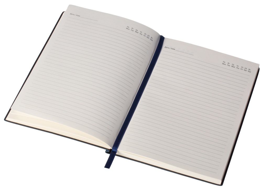 Бизнес блокнот Supreme с вставкой из софт-тача, гибкая обложка, 128 листов, синий