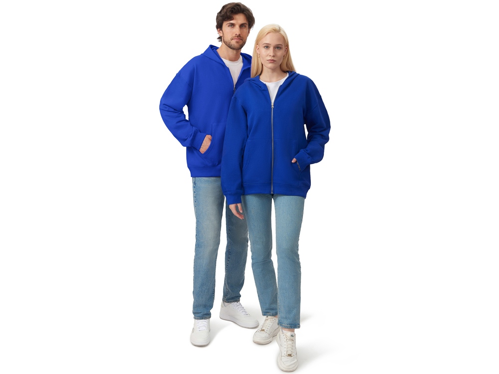 Толстовка оверсайз с капюшоном на молнии Monaco, синий классический
