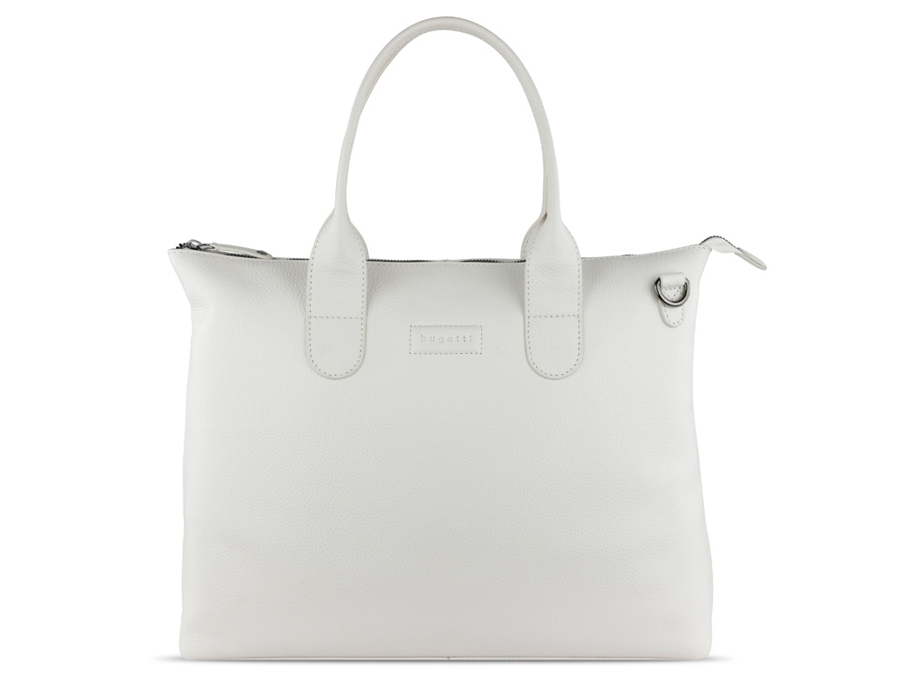 Сумка-шоппер BUGATTI ЭЛЬЗА | ELSA, белая, воловья кожа/полиэстер, 46х11х31,5 см