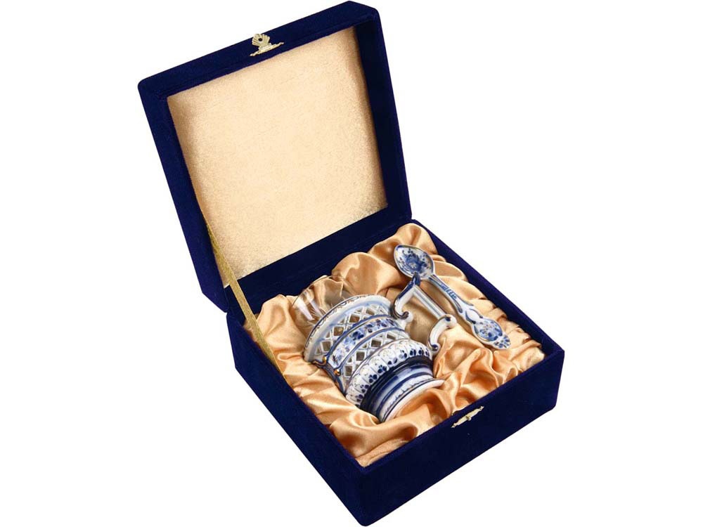 Стакан с подстаканником и ложкой с логотипом  | Print Logo