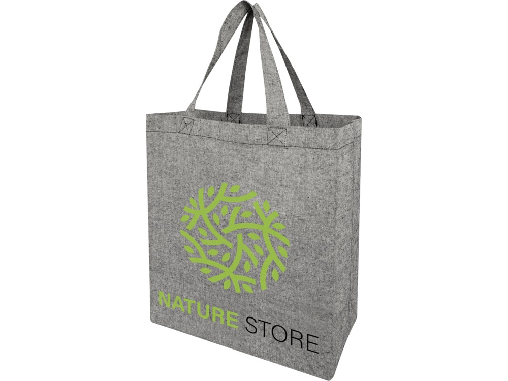 Pheebs, эко-сумка из переработанного хлопка, плотность 150 г/м2, черный меланж