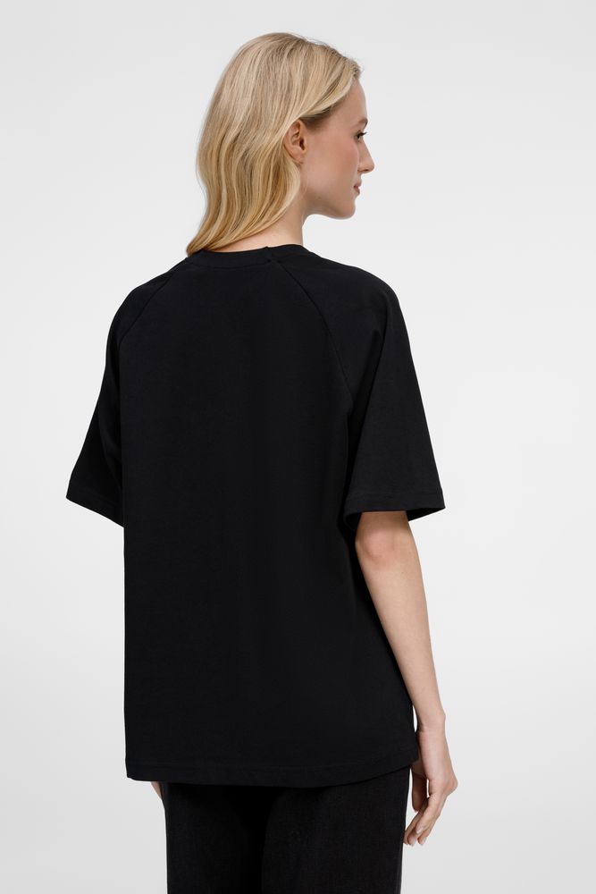 Футболка оверсайз унисекс Avenu, черная, размер M/L