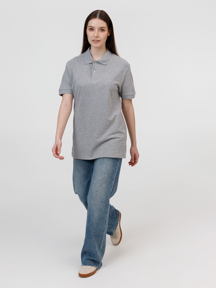 Рубашка поло унисекс Pacific, серый меланж, размер M