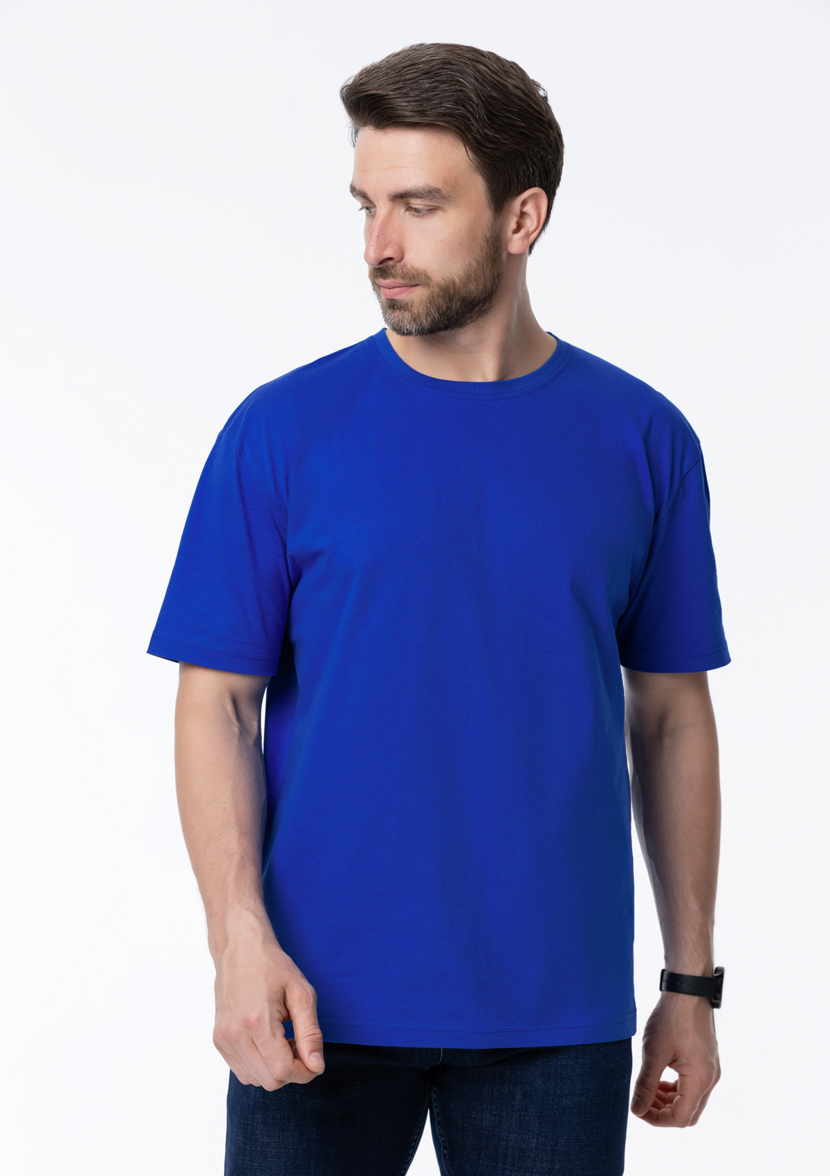 Футболка унисекс без бокового шва STAN хлопок 160, 02, Синий,  (16/1)  (48/M)