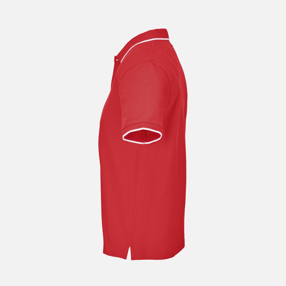 Рубашка поло унисекс Palermo, красная с белым, размер L