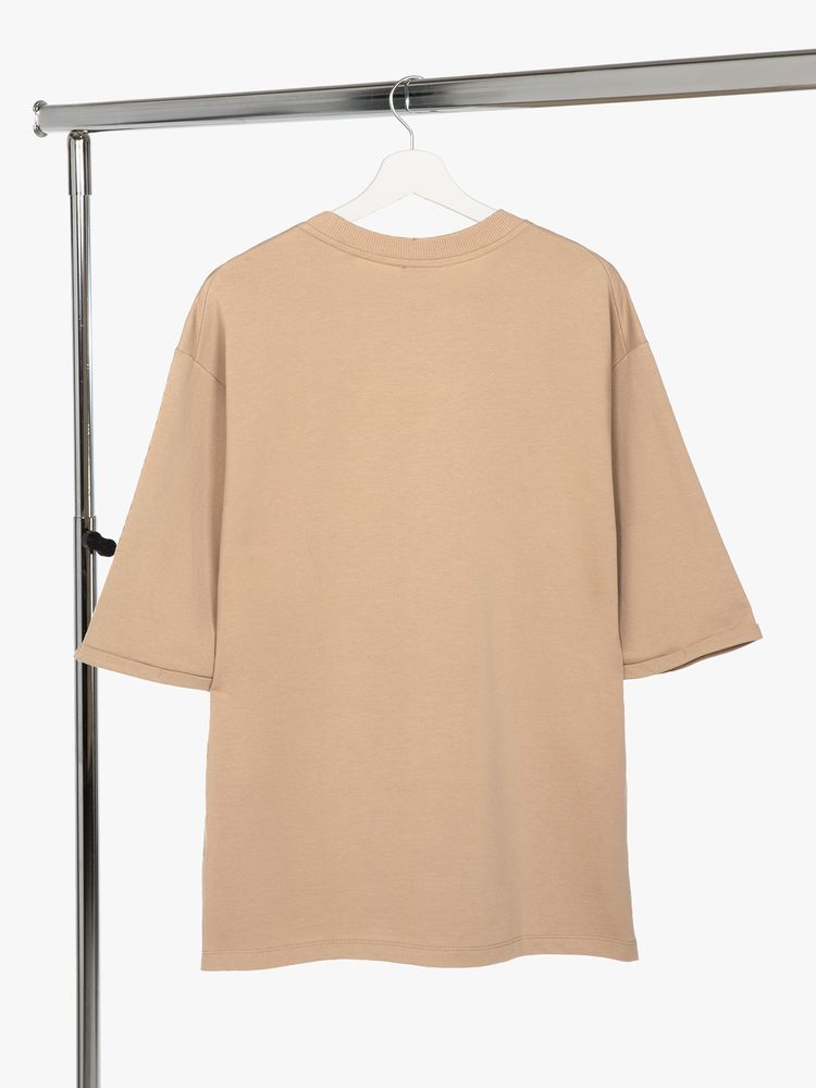 Футболка оверсайз унисекс Kosmos 2.0, бежевая, размер M/L