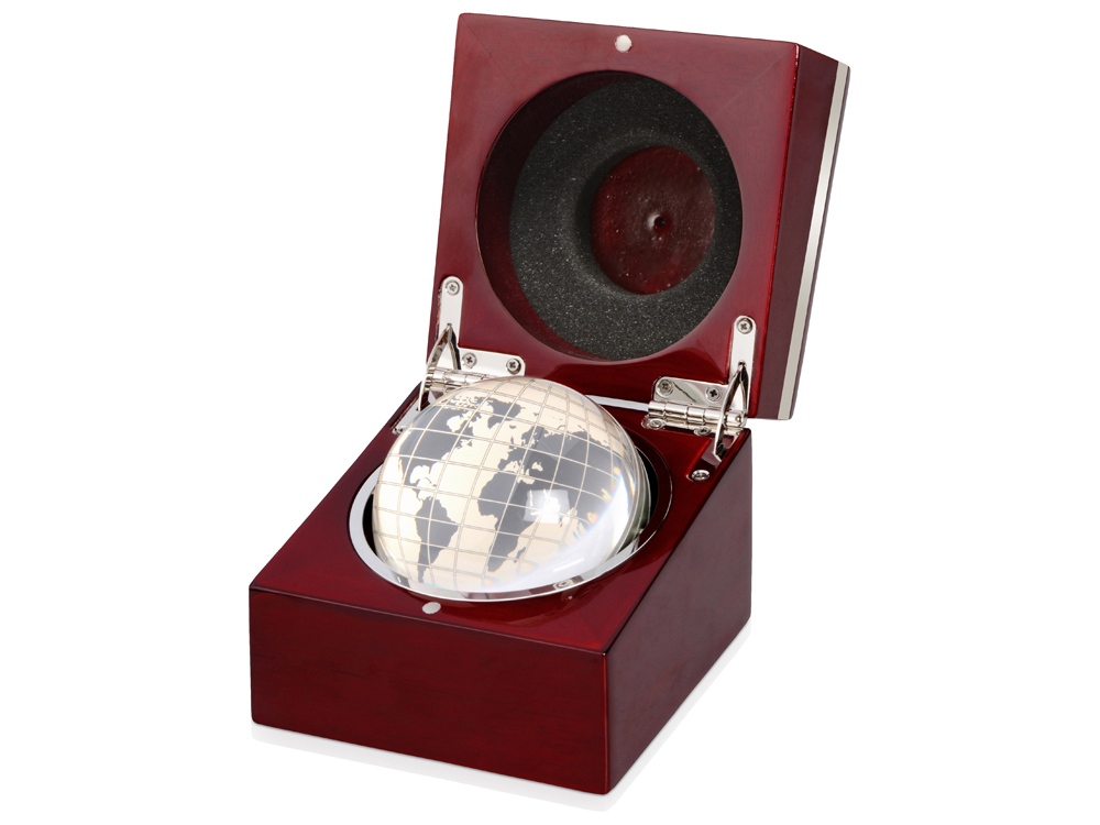 Часы настольные Род-Айленд, красное дерево/серебристый