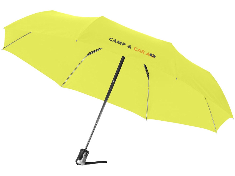 Зонт Alex трехсекционный автоматический 21,5, неоново-зеленый