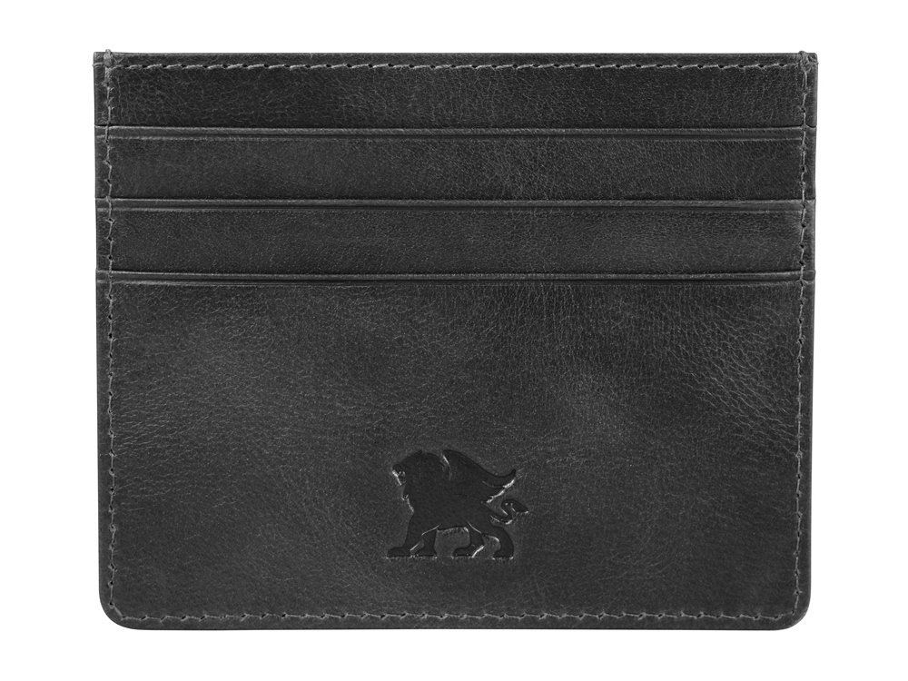 Портмоне для кредитных карт Mano Don Luca, натуральная кожа в черном цвете, 10,3 х 8,3 см