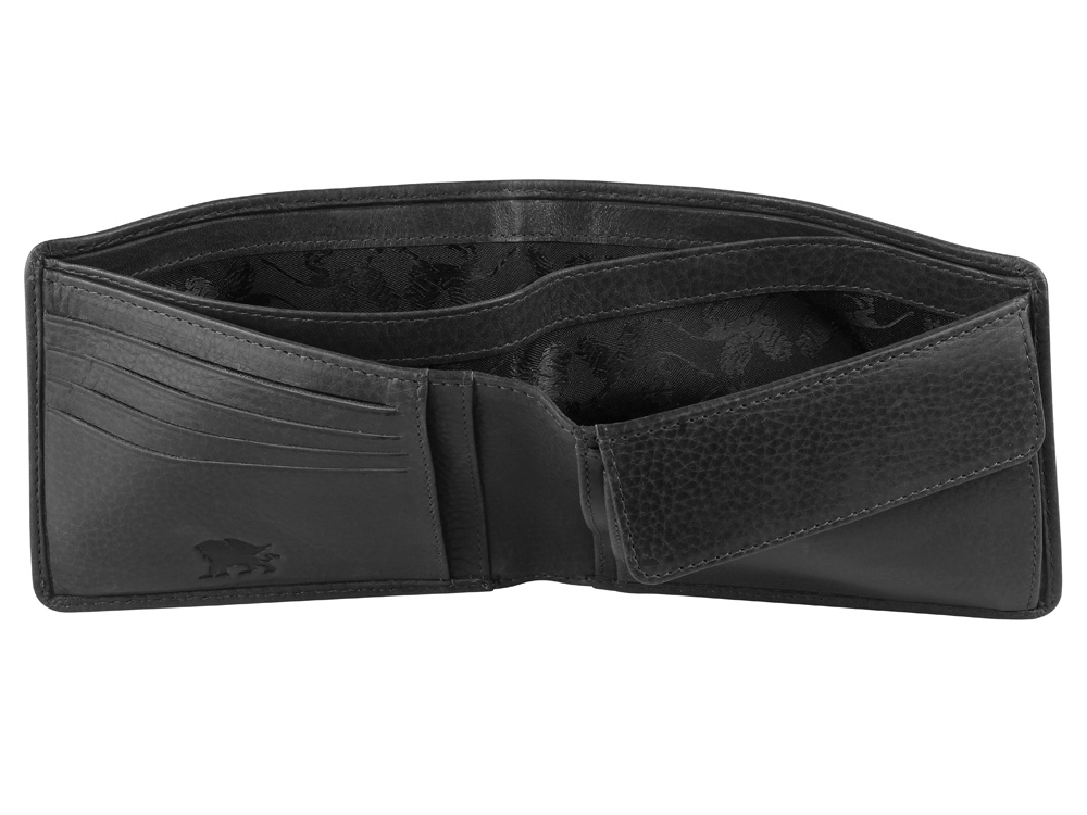 Бумажник Mano Don Montez, натуральная кожа в черном цвете, 12,5 х 9,7 см