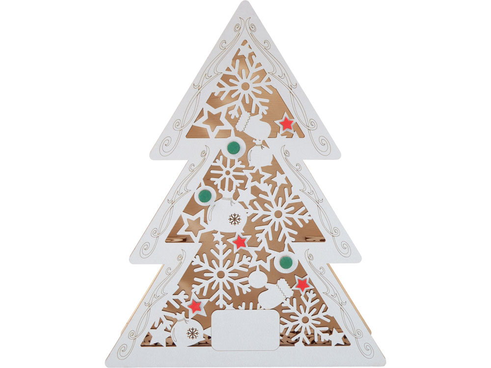 Шкатулка из фанеры в виде елки Firytale , серебристая