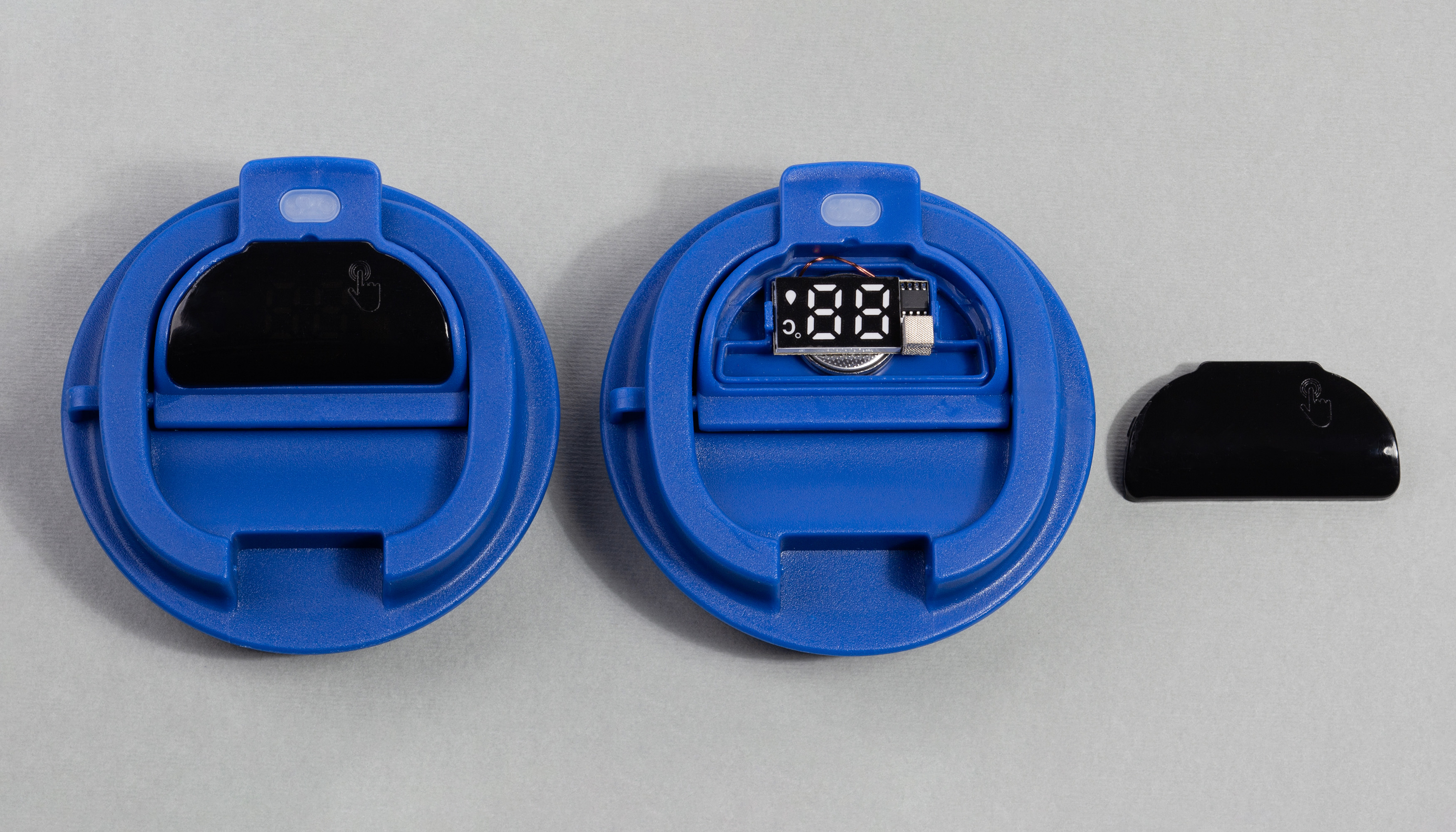 Термостакан "Legend" 390 мл с индикацией температуры, покрытие пудра , черный