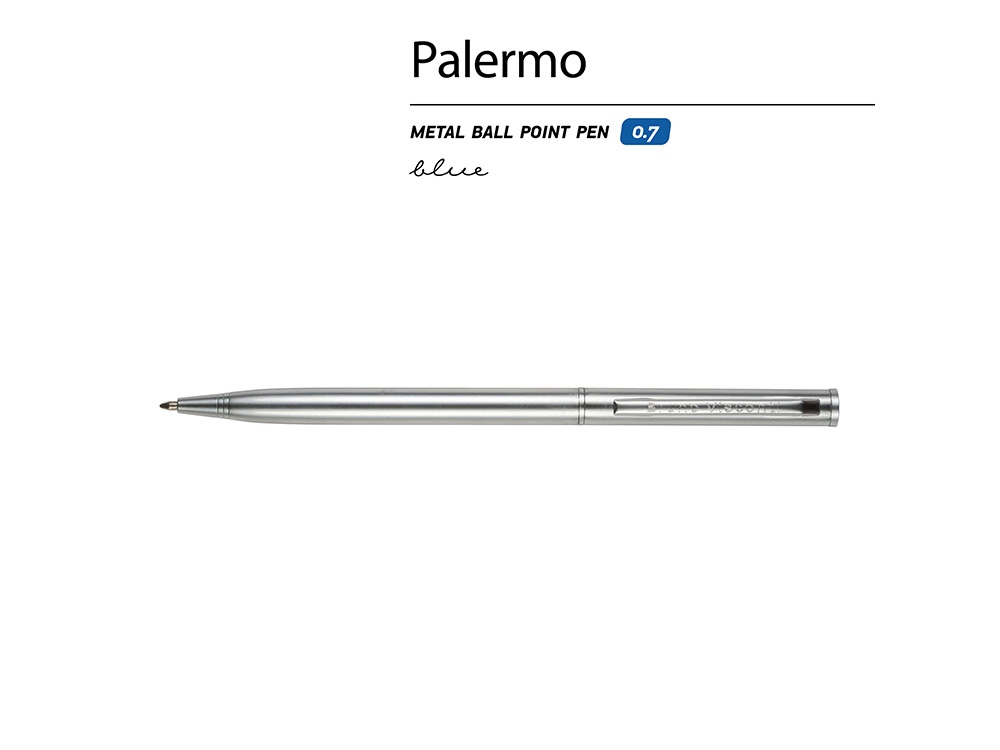 Ручка шариковая автоматическая BrunoVisconti® PALERMO цвет корпуса серебряный, 0.7 мм