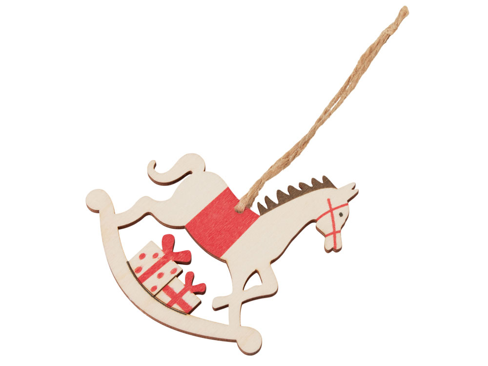 Деревянная подвеска на елку Poni с логотипом  | Print Logo
