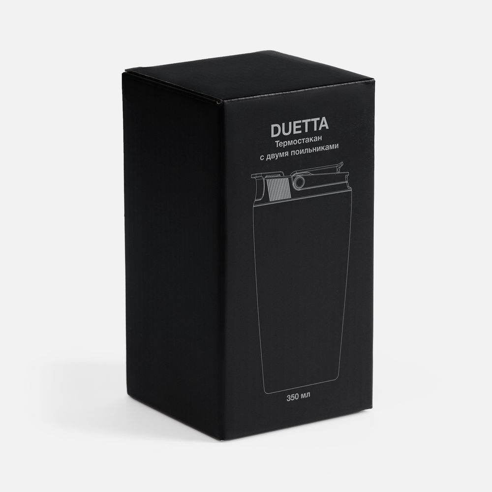 Термостакан с двумя поильниками Duetta — пример нанесения логотипа (Molti) | Print Logo