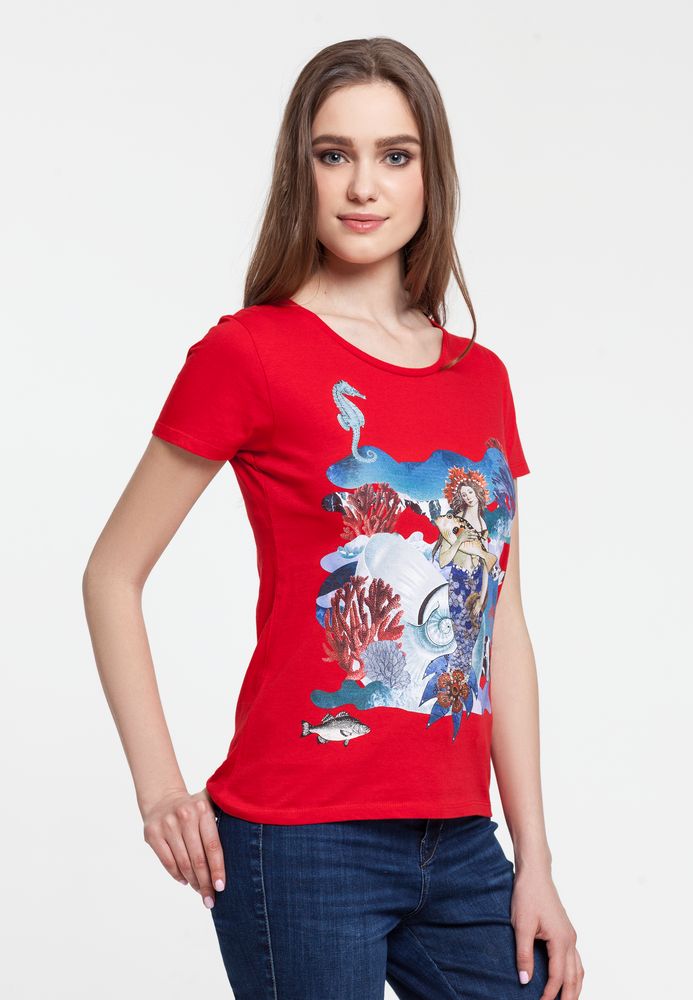 Футболка женская Ragazza Di Mare — пример нанесения логотипа (Принтэссенция) | Print Logo