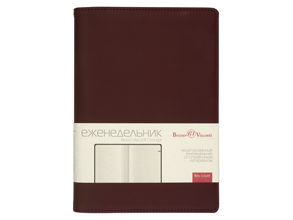 Еженедельник недатированный А5 Concept, бордовый (Р)