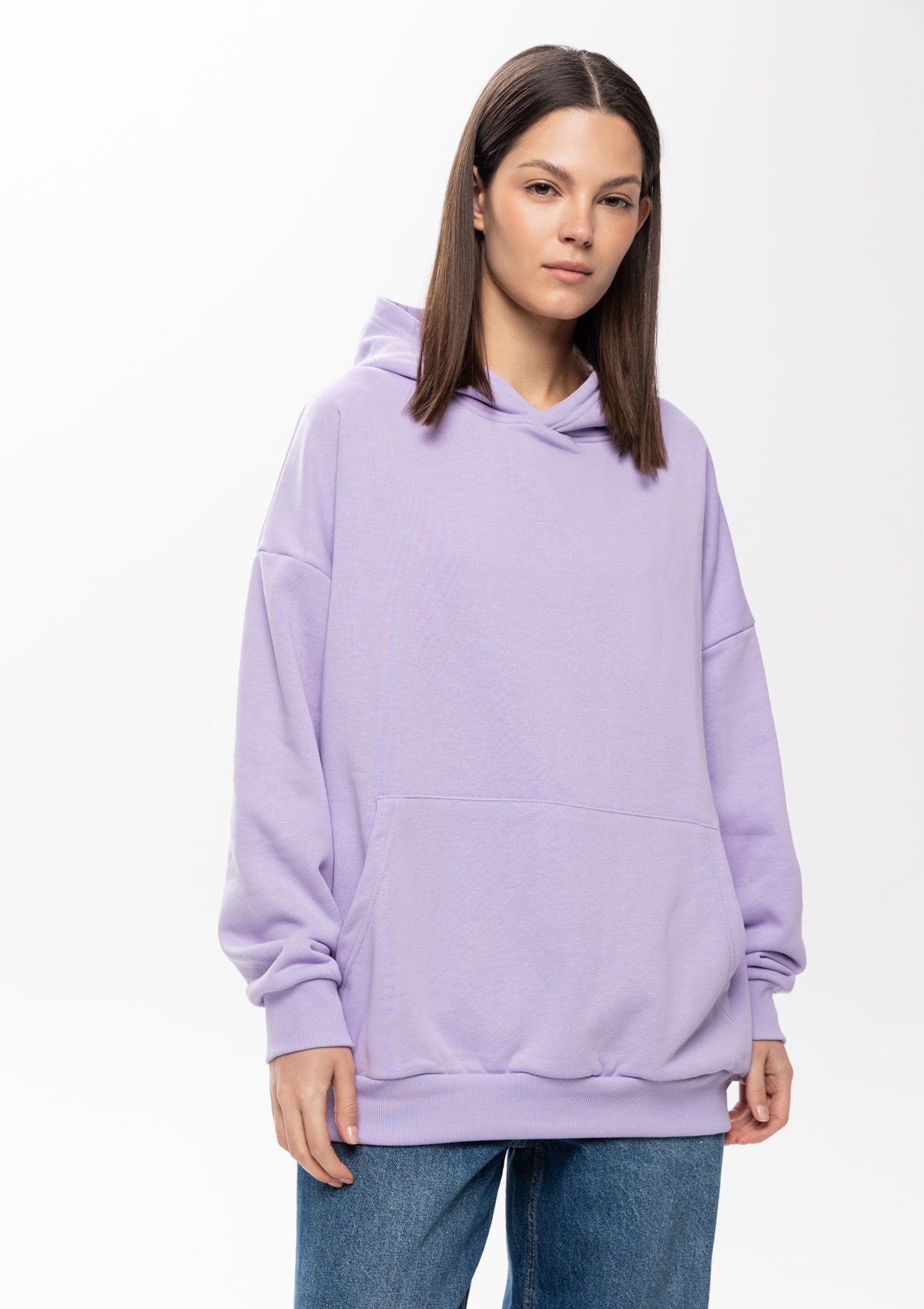 Худи унисекс STAN оверсайз футер без начёса 350, 66, Цифровая лаванда,  (45)  (48/M)