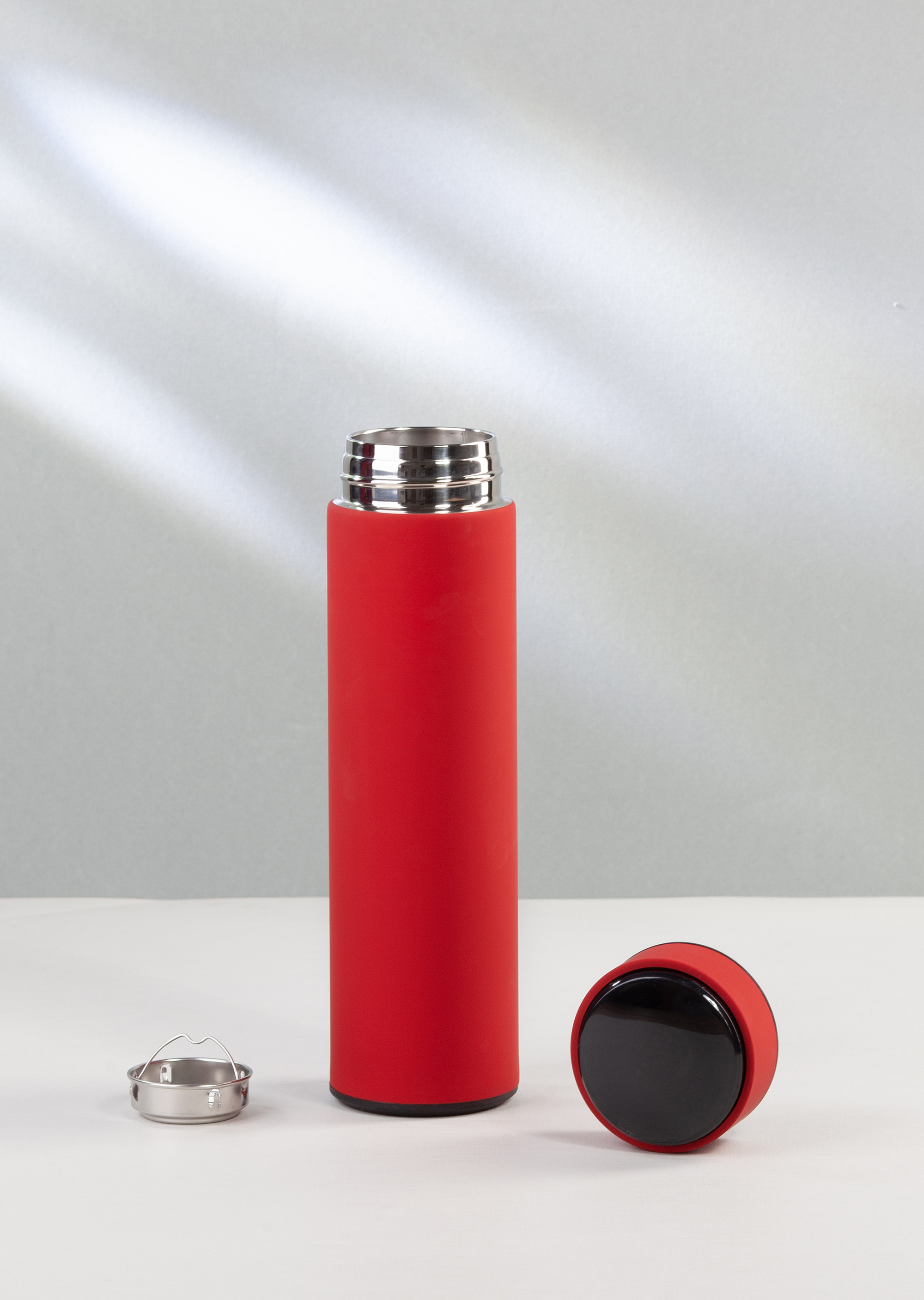 Термос "Бостон next" 500 мл с индикацией температуры, soft touch, сменная батарейка фото на сайте Print Logo.