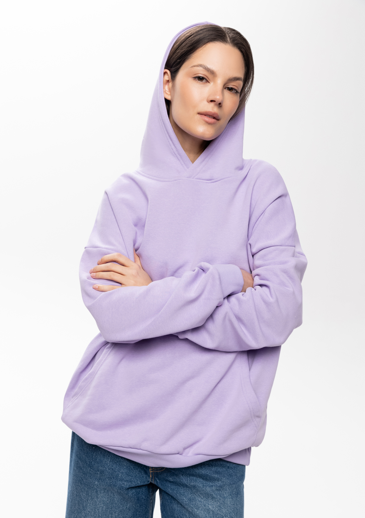 Худи унисекс STAN оверсайз футер без начёса 350, 66, Цифровая лаванда,  (45)  (48/M)
