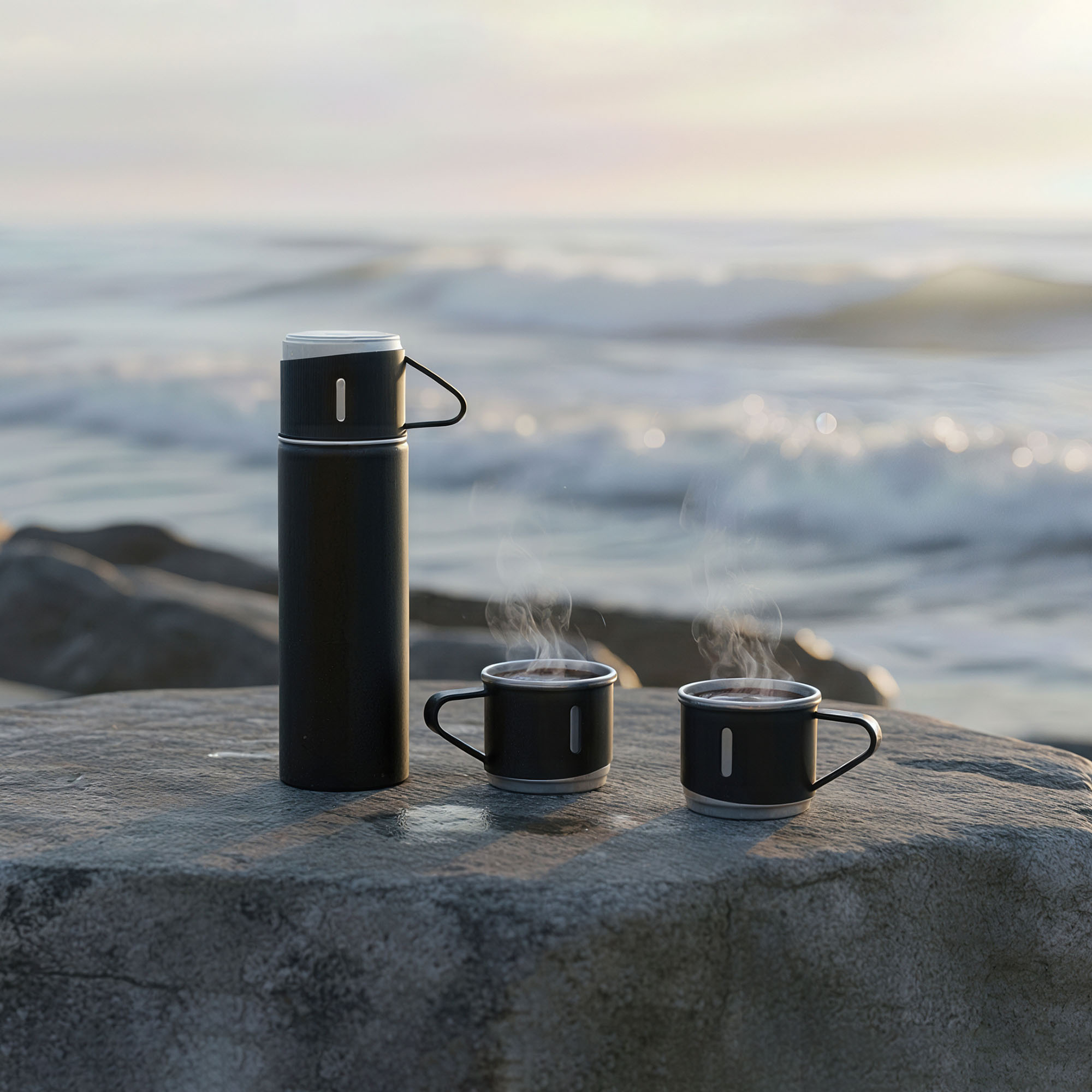 Набор подарочный "Алтай": термос, 3 кружки, пудра фото на сайте Print Logo.