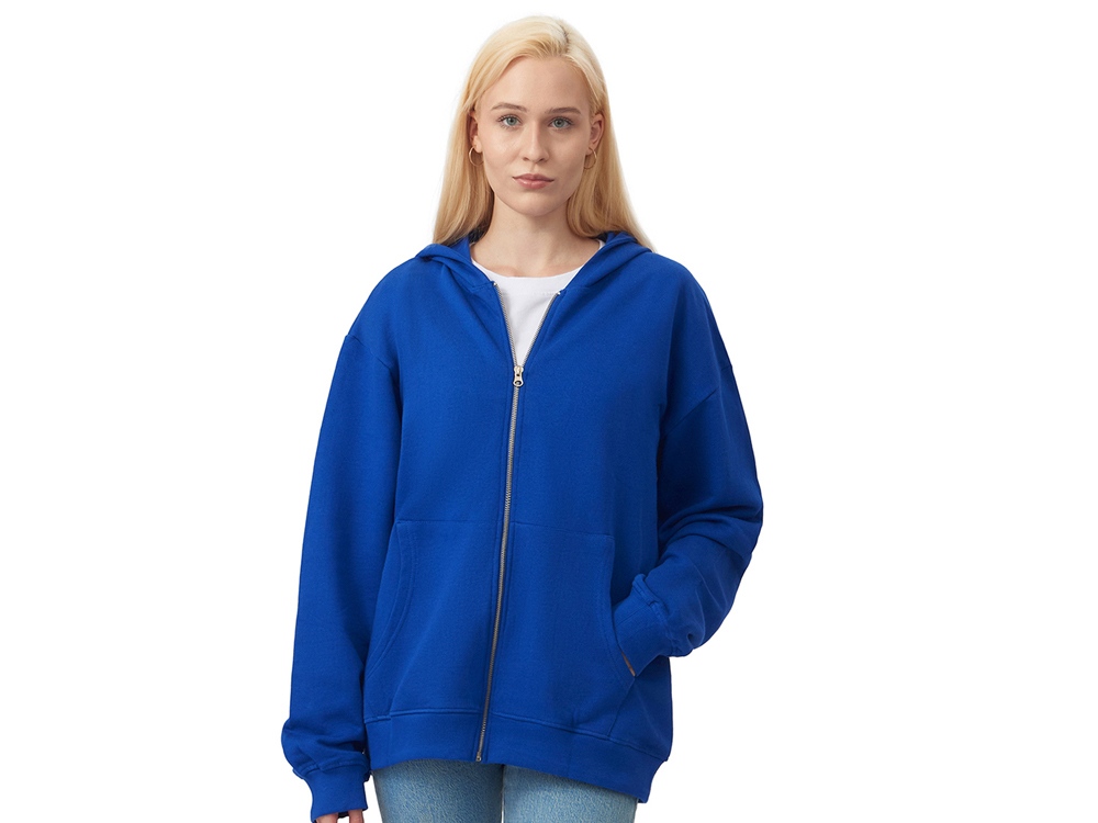 Толстовка оверсайз с капюшоном на молнии Monaco, синий классический