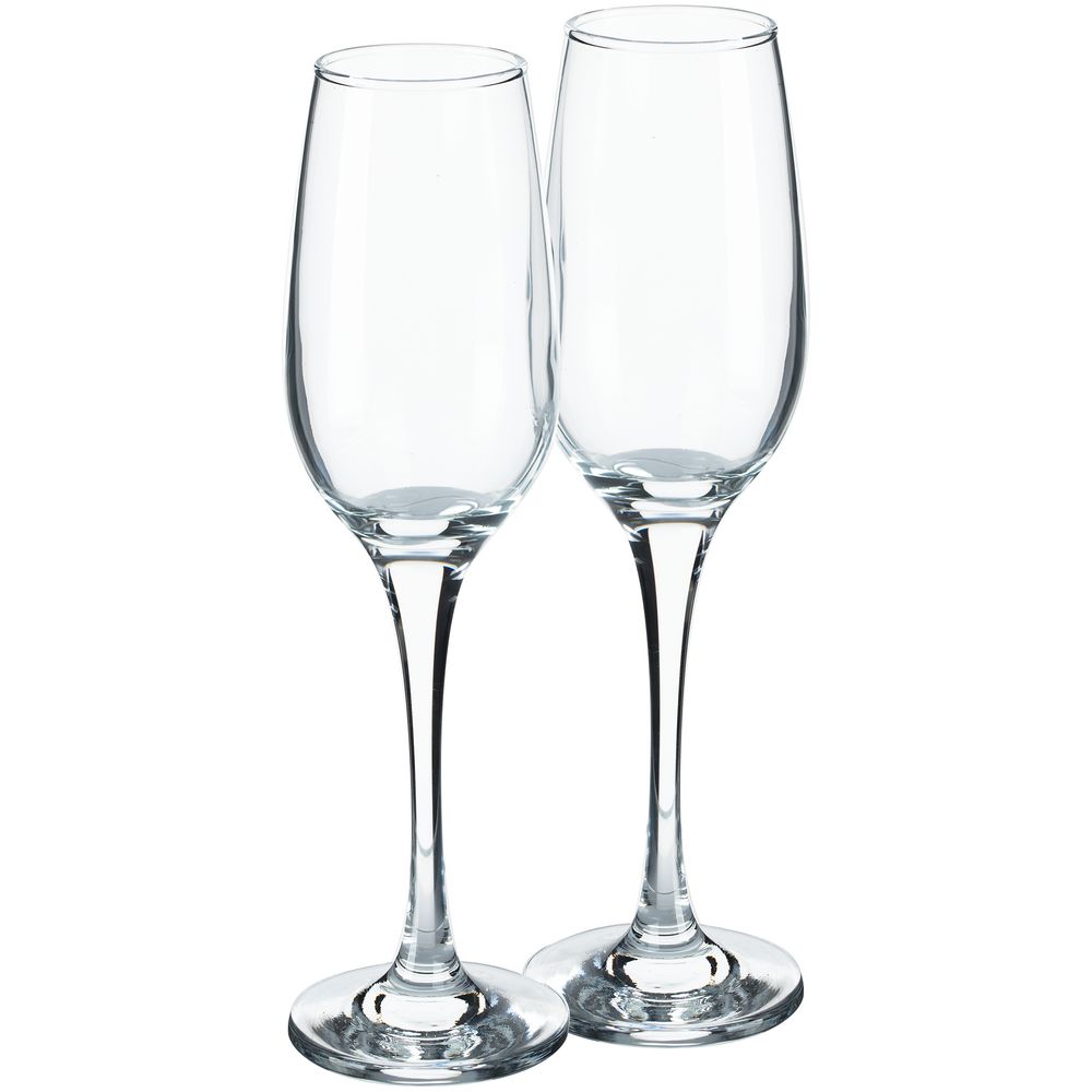 Набор из 2 бокалов для шампанского Amber с логотипом Pasabahce | Print Logo