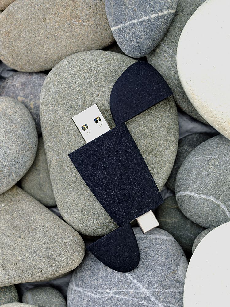 Флешка Pebble Type-C, USB 3.0, серая
