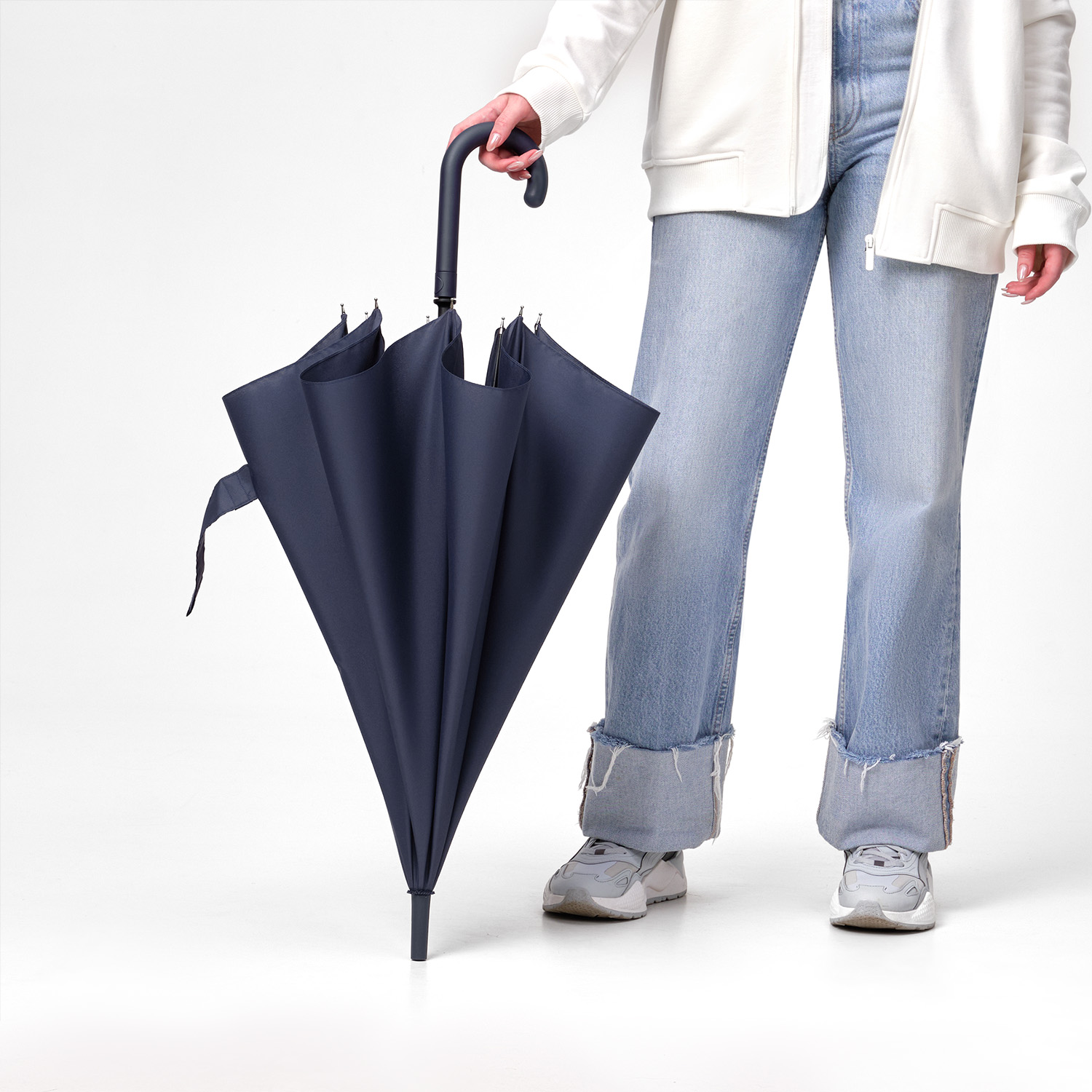 Зонт-трость Фантом (Phantom), серый фото на сайте Print Logo.