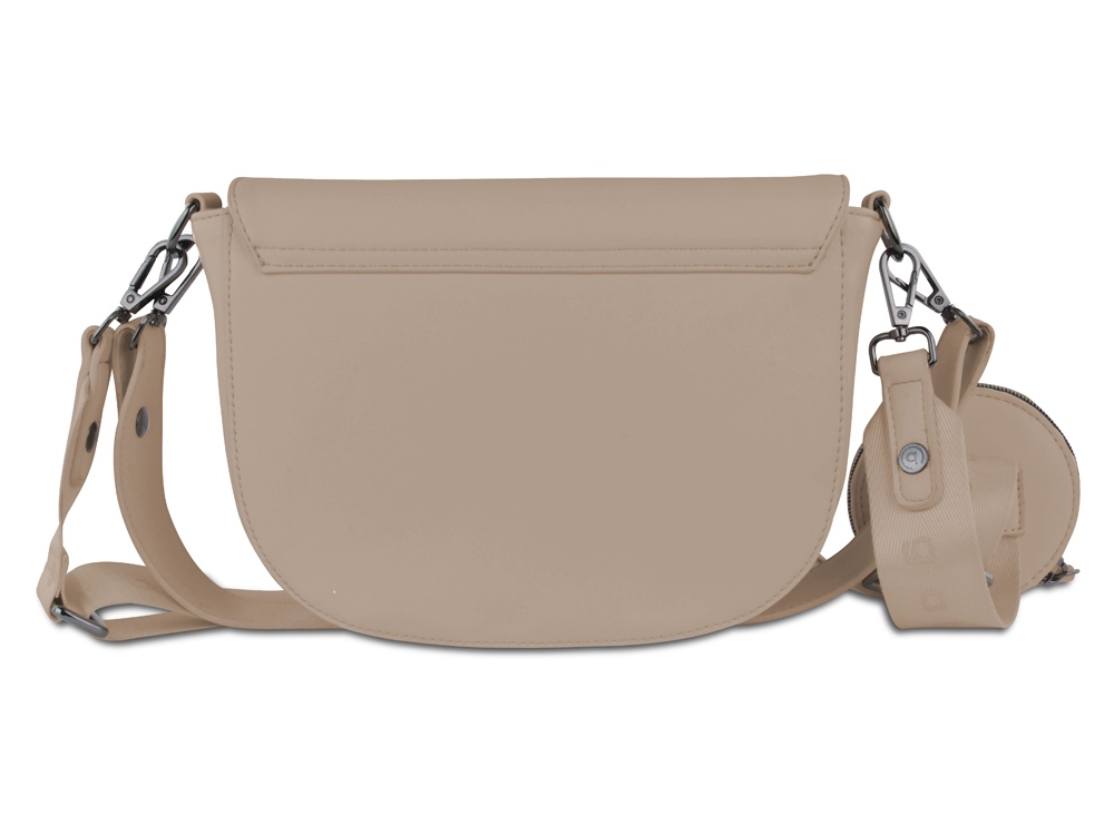 Сумка наплечная женская BUGATTI АЛМАТА | ALMATA, с кошельком, песочная, полиуретан, 27х6х18,5 см