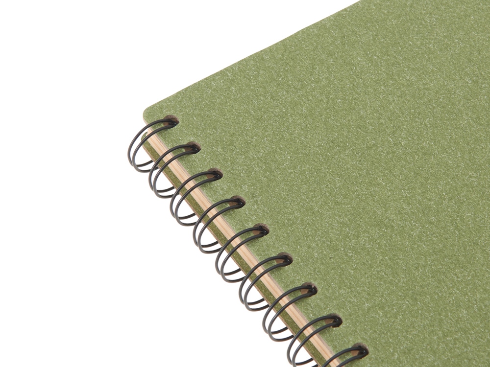 Блокнот на спирали в картонной обложке с переработанной бумагой Mania, зеленый