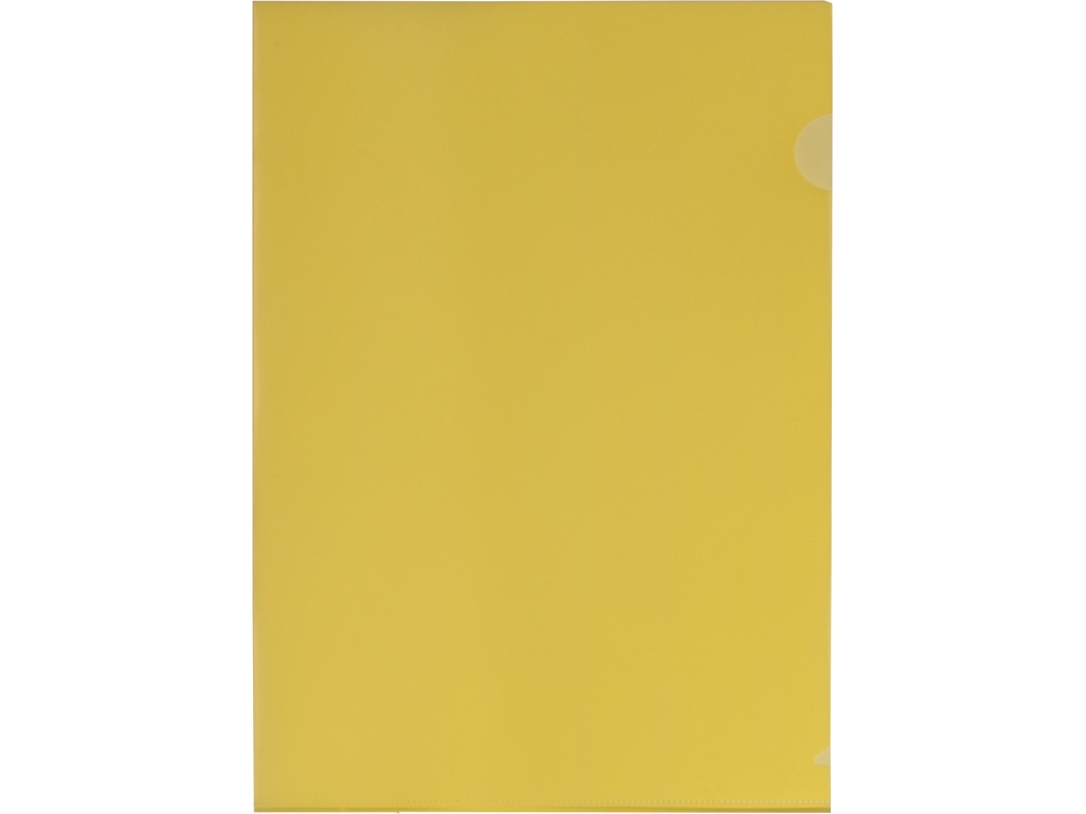 Папка-уголок прозрачный формата А4  0,18 мм, желтый глянцевый