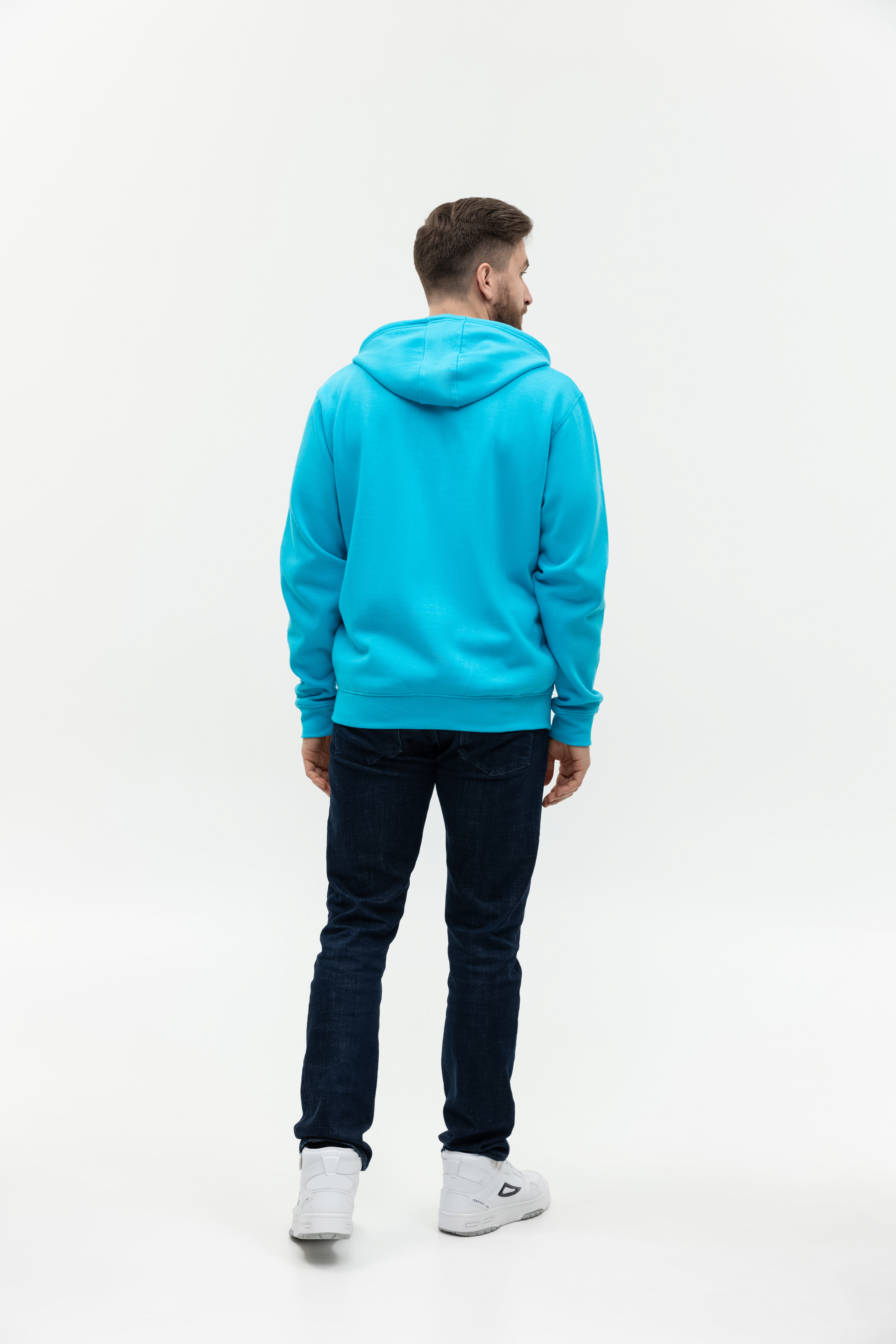Толстовка мужская STAN с капюшоном на молнии футер с начёсом 280, 17, Бирюзовый,  (32)  (50/L)