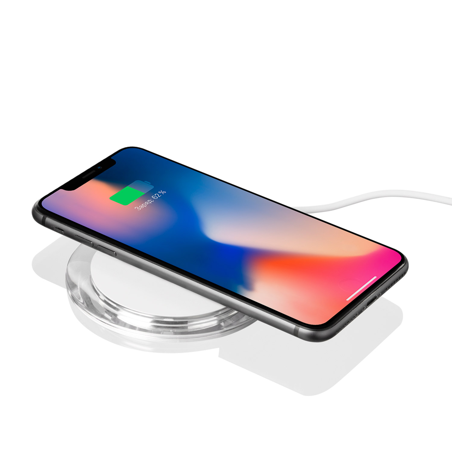 Беспроводное зарядное устройство 15W Глосс (Gloss) фото на сайте Print Logo.