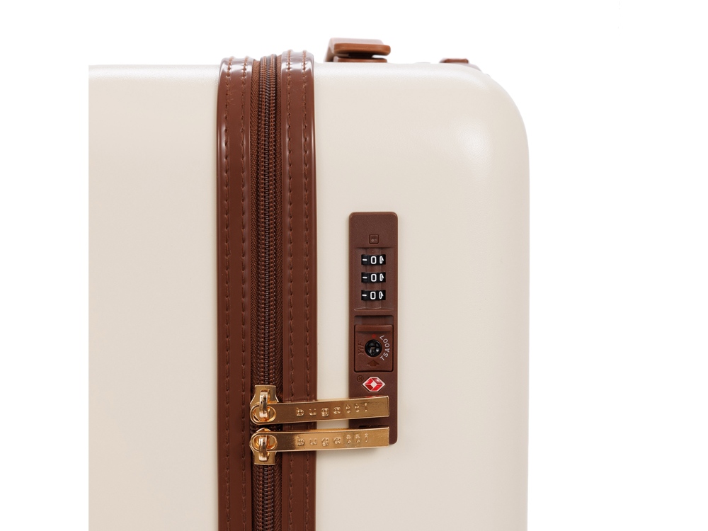 Чемодан BUGATTI АМЕЛИЯ | AMELIA, бежевый, поликарбонат / АБС-пластик, 42х24х67 см, 55 л