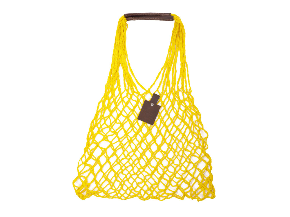 Авоська Dream из натурального хлопка с кожаными ручками, 25 л с логотипом Авоська дарит надежду | Print Logo