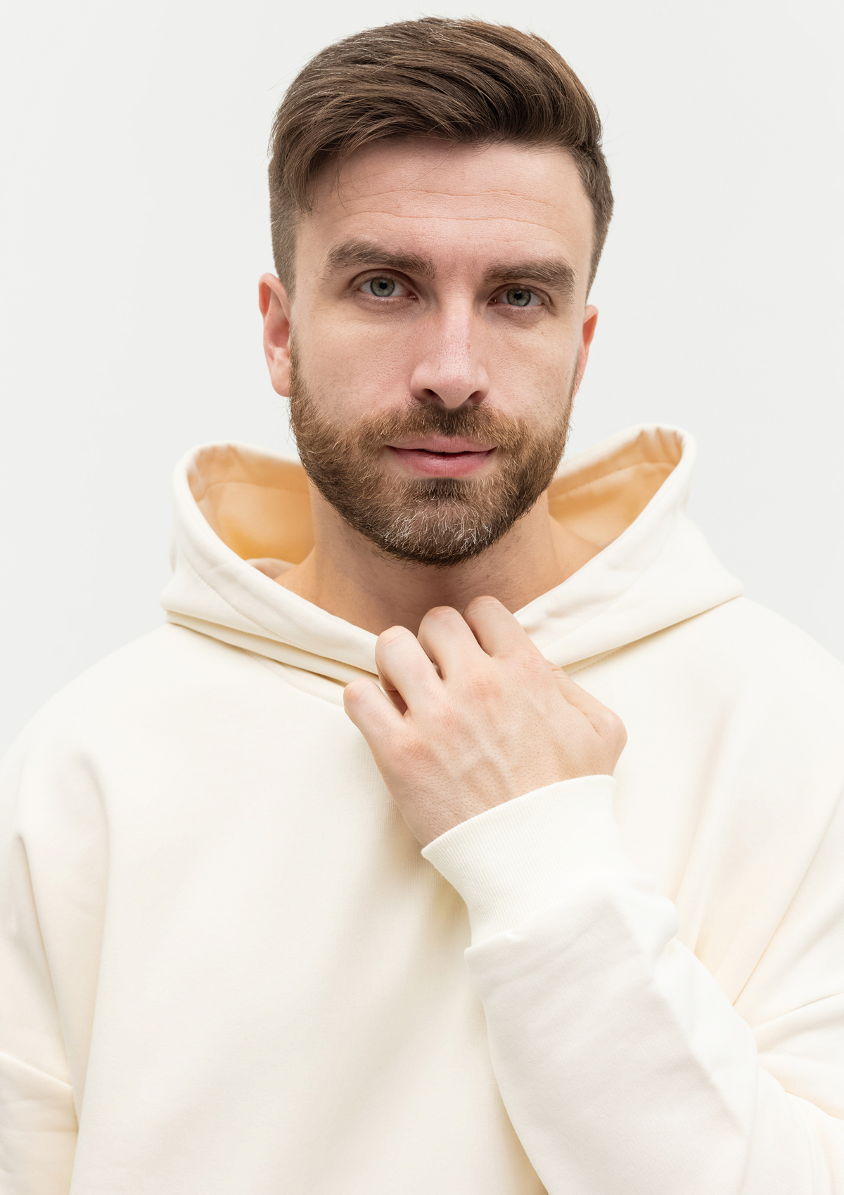 Худи унисекс STAN оверсайз футер без начёса 350, 66, Молочный,  (11)  (50/L)