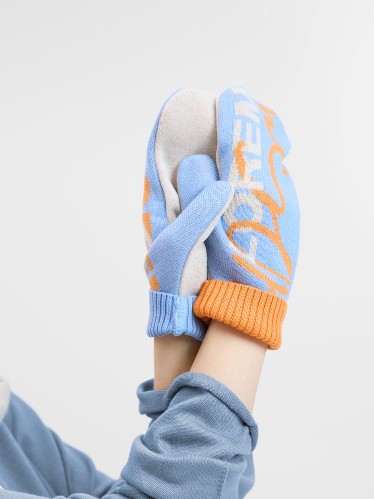 Варежки на заказ Mani, полушерсть, размер XL