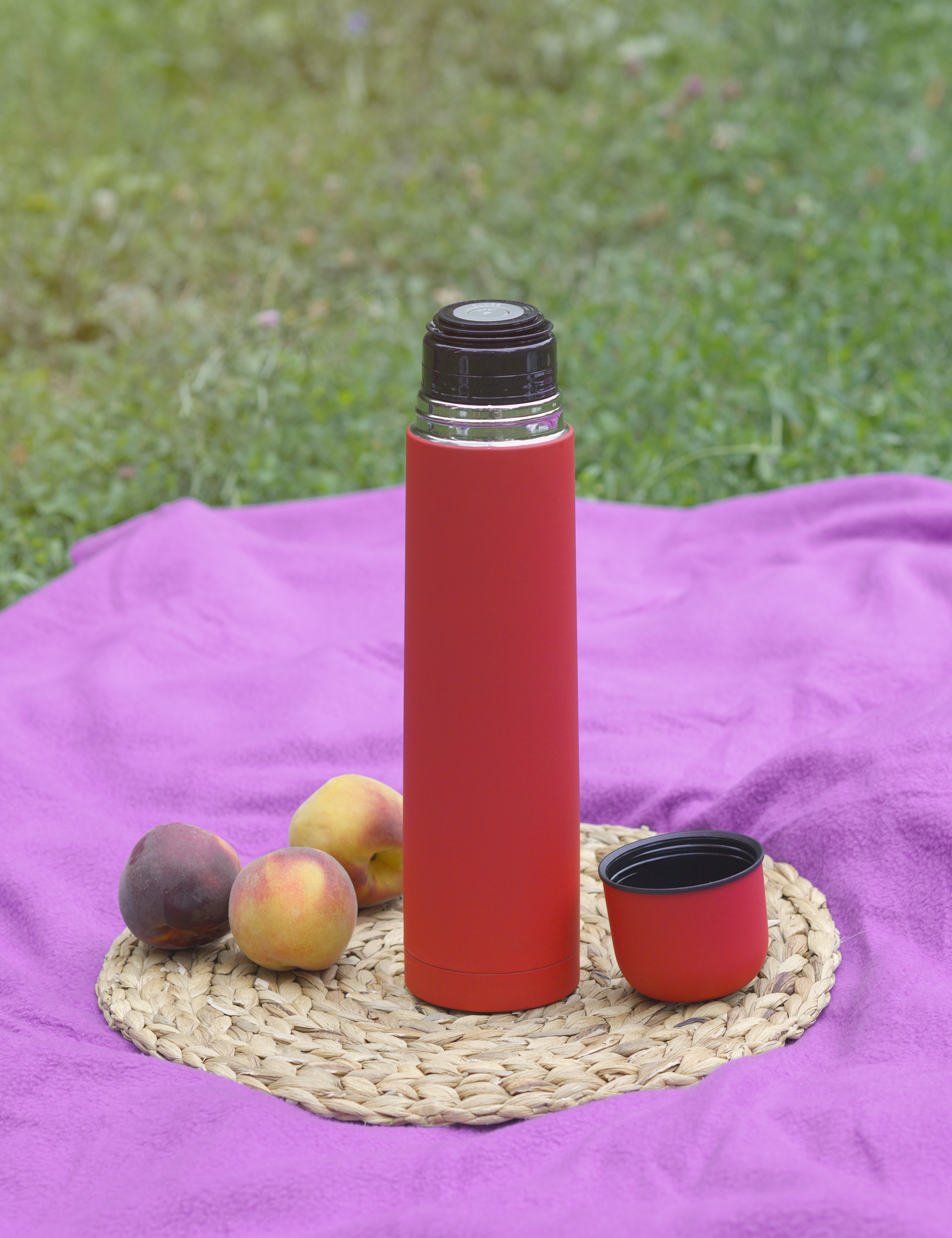 Термос "Родос", покрытие soft touch, 1 л., серый