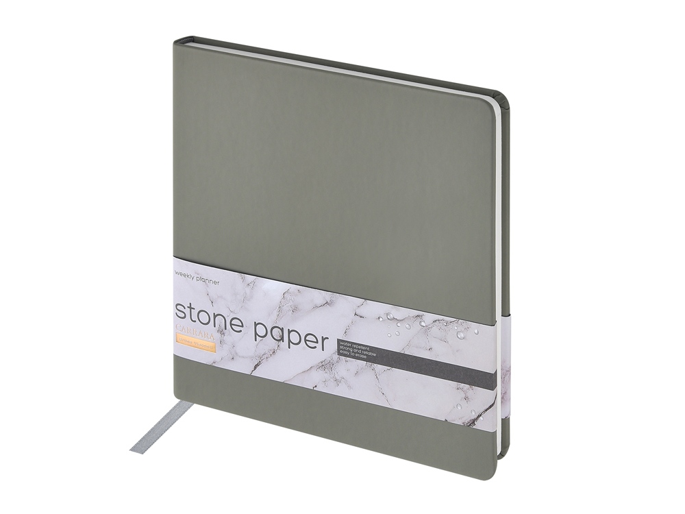 Еженедельник с каменной бумагой А5+ Carrara с логотипом Bruno Visconti | Print Logo